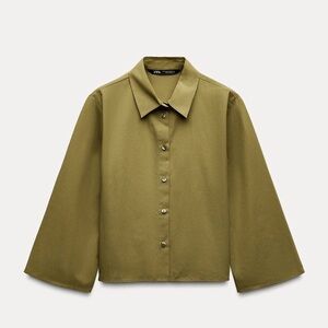 Zara Button-Up Blouse – Size S